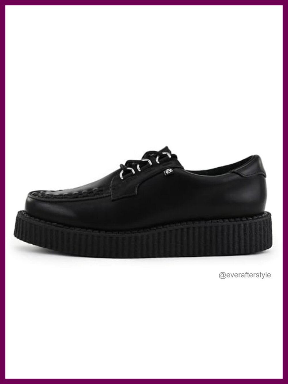 Faux Leather Chunky Platform Creeper Shoes Lace-Up